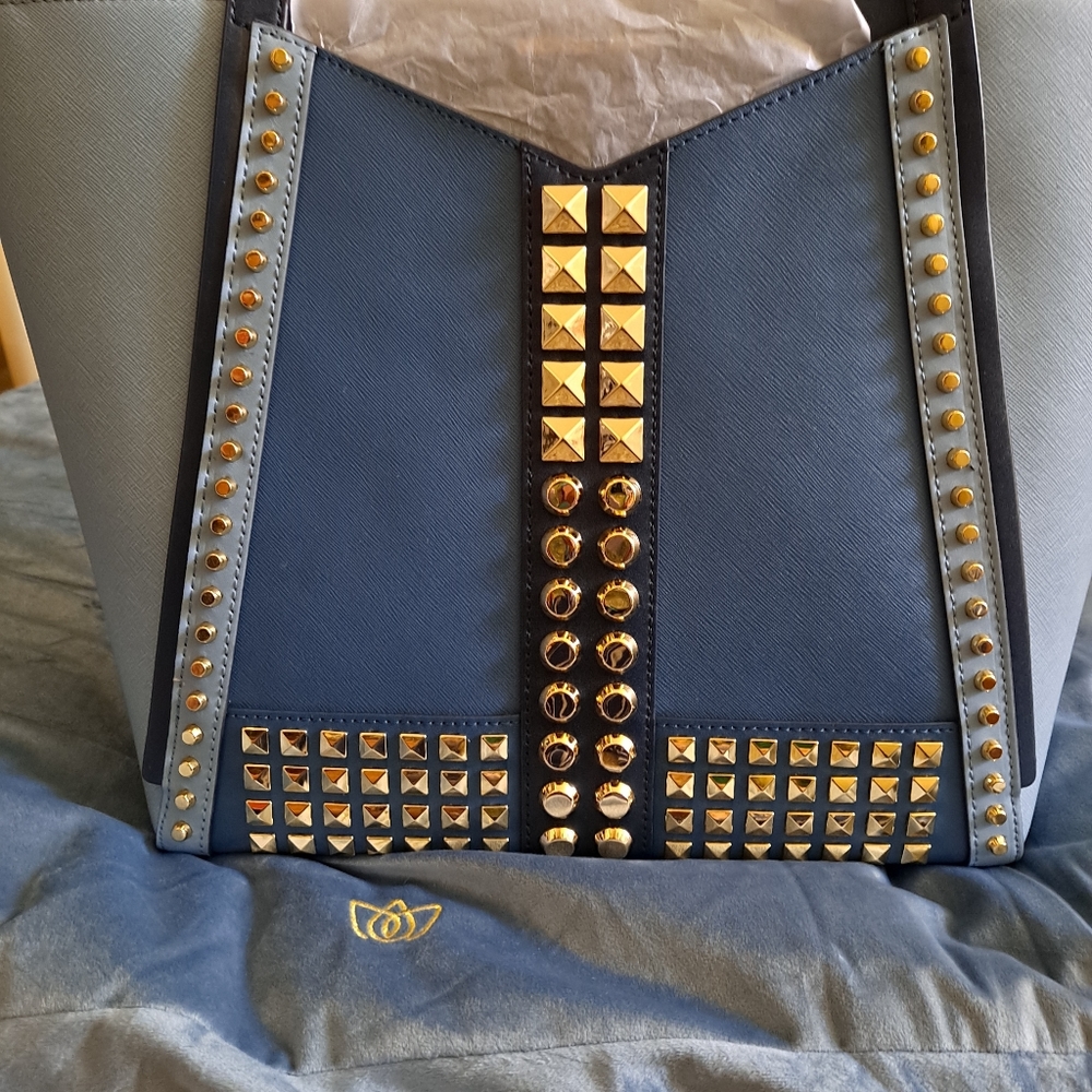 NWT MICHAEL Michael Kors Blue Leather Tote
